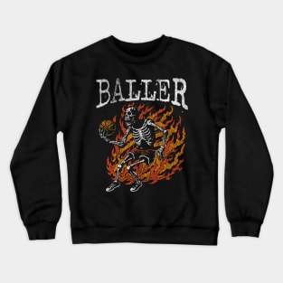 Skeleton Basketball Player Crewneck Sweatshirt